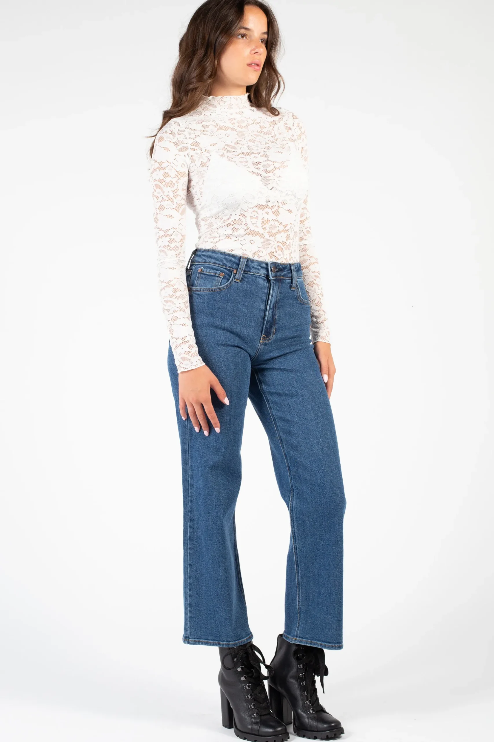 Sky To Moon Sydney Lace Scallop Trim Top Clearance