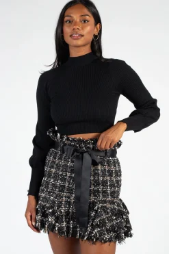 honey Tayla Cut Out Back Ribbed Knit Top Sale