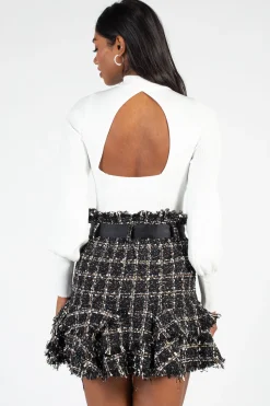 honey Tayla Cut Out Back Ribbed Knit Top Sale