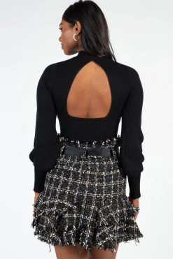 honey Tayla Cut Out Back Ribbed Knit Top Sale