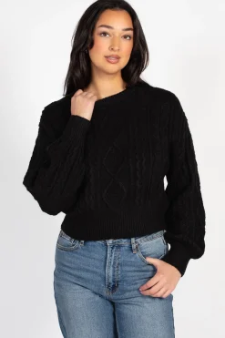 Double Zero Tori Classic Cable Knit Cropped Sweater Online