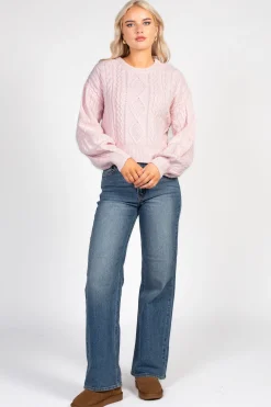 Double Zero Tori Classic Cable Knit Cropped Sweater Online