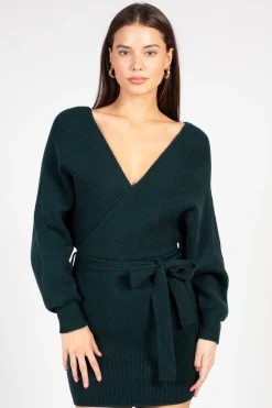 Petal Roz Valentina Tie Waist Sweater Dress New