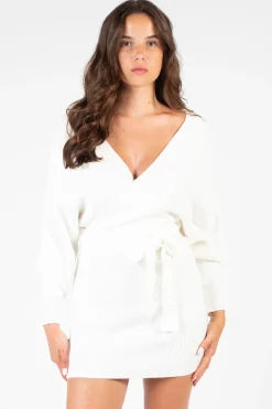 Petal Roz Valentina Tie Waist Sweater Dress New