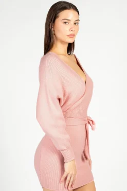Petal Roz Valentina Tie Waist Sweater Dress New
