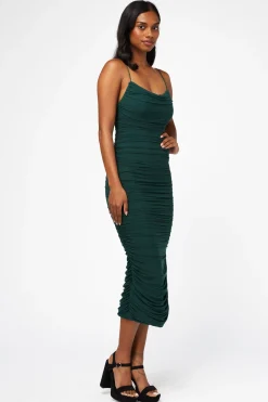Klesis Whitney Mesh Ruched Midi Dress Hot