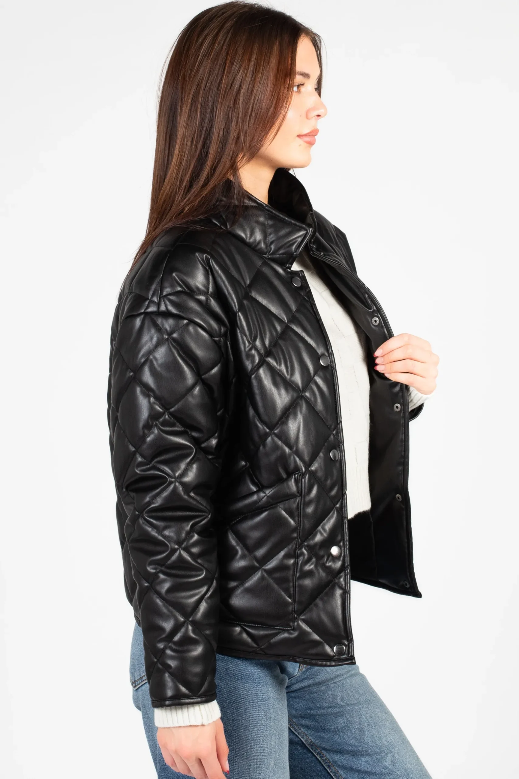 Z Supply Heritage Faux Leather Jacket Black Clearance